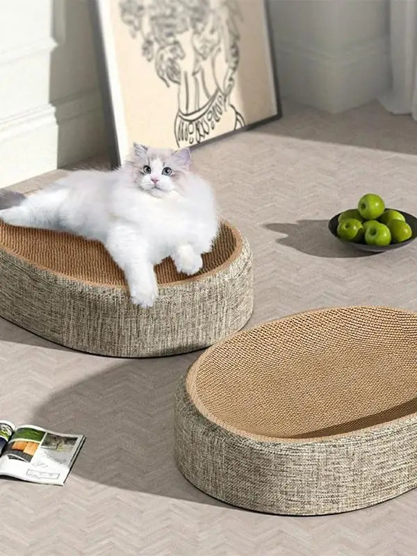 Cat Scratcher Cat Scratch Bed Sturdy Scratcher Pad Oval Cat Scratch Pad Bowl Nest Multifunctional Pet Sleeping Mat for Indoor