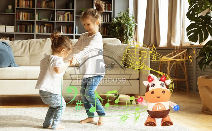 Baby Cow Musical Toys Dancing Walking Baby Cow Toy with Music and LED Lights Dancing Toys Baby Toys 6 to 12 Months 18 Month Toys