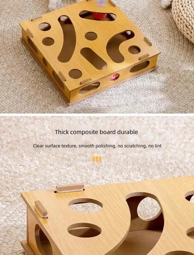 New Cat Maze Toy Cats Maze Box Funny Feeder Multi Hole Interactive Cat Toys Kitten Balls Stimulation Mental Box Interactive Game