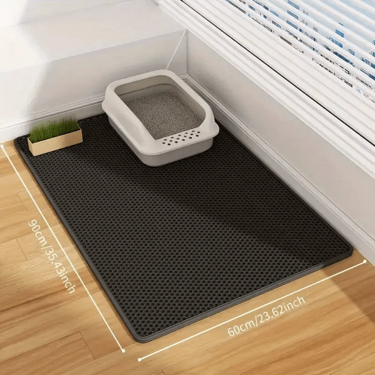 Double-layer EVA cat litter mat, splash-proof mat, cat litter basin filter and water leakage control sand pad, washable, easy