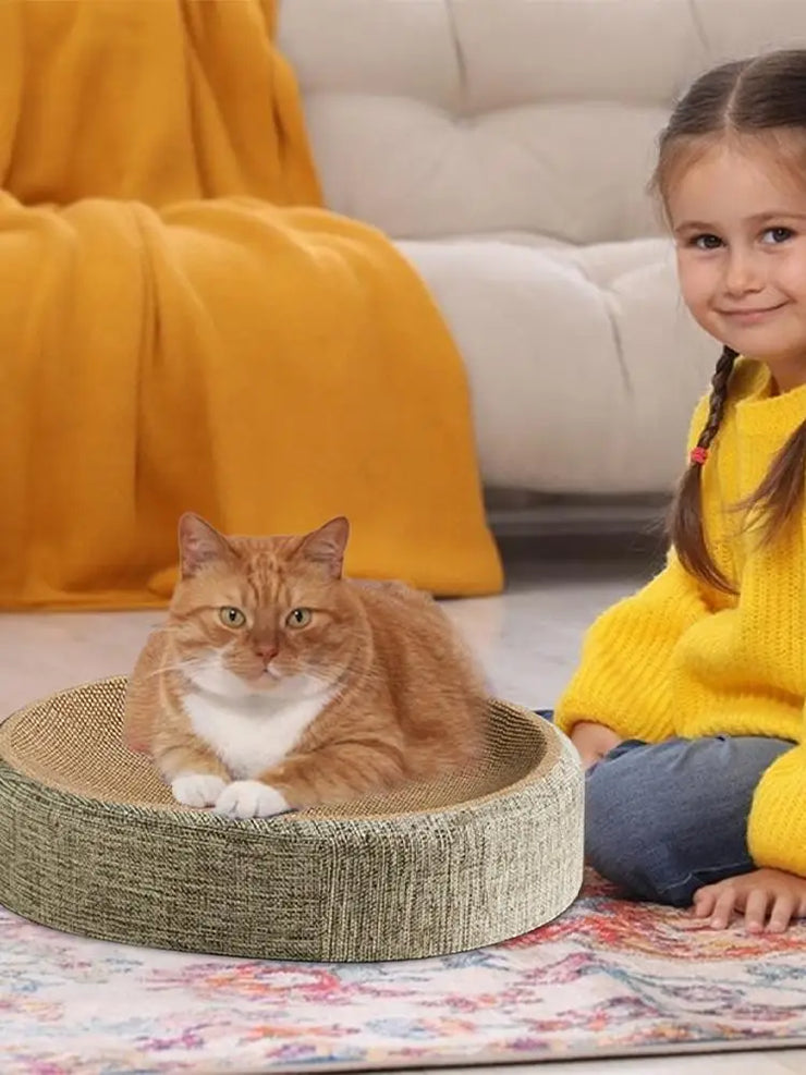 Cat Scratcher Cat Scratch Bed Sturdy Scratcher Pad Oval Cat Scratch Pad Bowl Nest Multifunctional Pet Sleeping Mat for Indoor