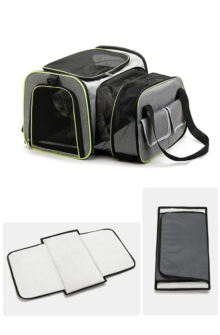 Pet Bag 1PC Cats and Dogs Chest Breathable Folding Portable Trolley Double Shoulder Handheld Crossbody Outdoor Bag Pet Products