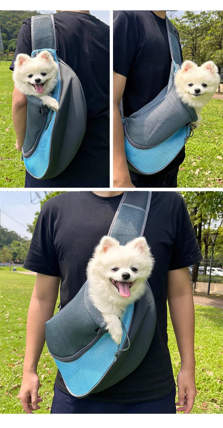 Pet Cat Dog Carrier Backpack Travel Tote Shoulder Bags Mesh Sling Carry Pack Pet Carrying Supplies Crossbody Shoulder Bag