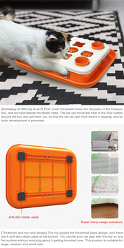 Cat Puzzle Toys Level 2 Slow Food Dispenser Funny Feeder Toy Kitten Balls Stimulation Treat Mental Treasure Box Interactive Game