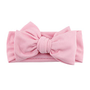 Solid Ribbed Cotton Baby Headband Big Bow Double Layers Knotted Headwraps Newborn Boys Girls Elastic Hair Bands Accessories