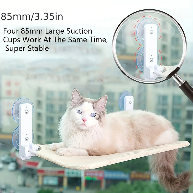 Cozy Cat Window Hammock，Polyester Cozy Cat Hammock - Wall-Mounted Sunbathing Window Perch Bed with Strong Suction Cups,