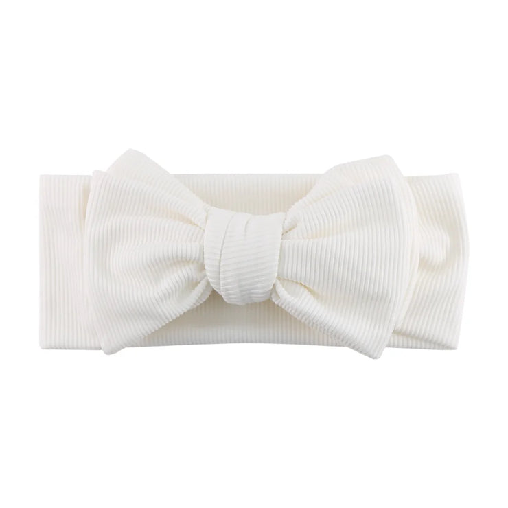Solid Ribbed Cotton Baby Headband Big Bow Double Layers Knotted Headwraps Newborn Boys Girls Elastic Hair Bands Accessories