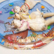 Water Sensory Play Mat Thickened Inflatable Water Mat For Cat And Dog Pet Playmat With Fish Sea Ocean Theme Sensory Toy Water