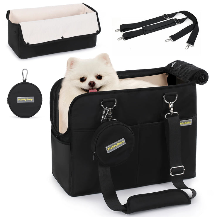 Pet Carrier Pack Cat Corssbody Bag Outgoing Travel Dog Carry on Handbag with Removable Liner Holds for Cats and Small Dogs