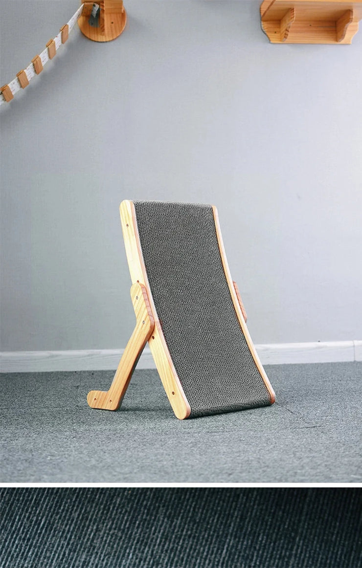 Cat Scratcher Board Wooden Frame Detachable Scrapers Bed 3 In 1 Scratching Post Anti-Scratch Toys Training Grinding Claw Cats