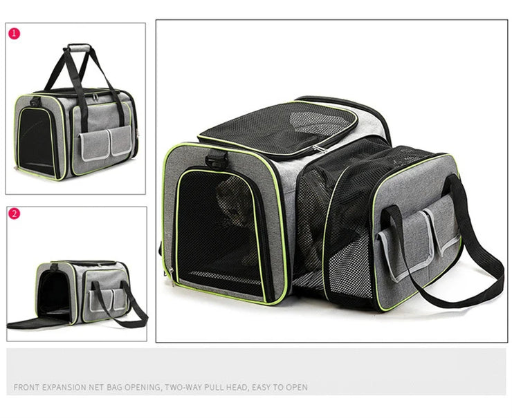 Pet Bag 1PC Cats and Dogs Chest Breathable Folding Portable Trolley Double Shoulder Handheld Crossbody Outdoor Bag Pet Products