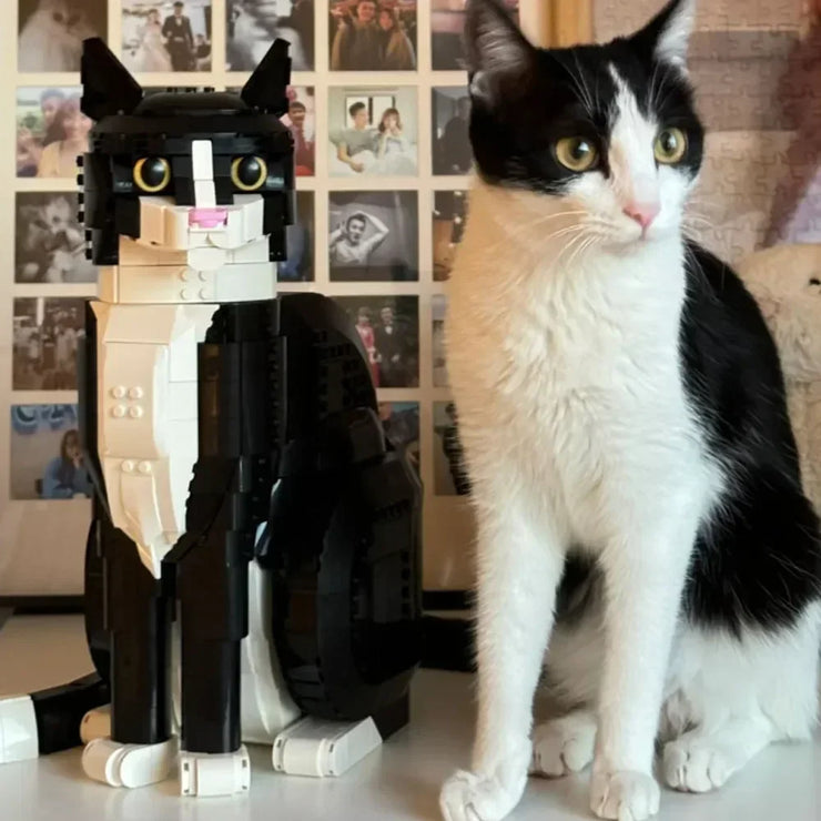1710Pcs Tuxedo Cat Building Blocks Bricks Creative Cartoon Animal Assembly Toy Diy Educational Puzzle Christmas Gifts