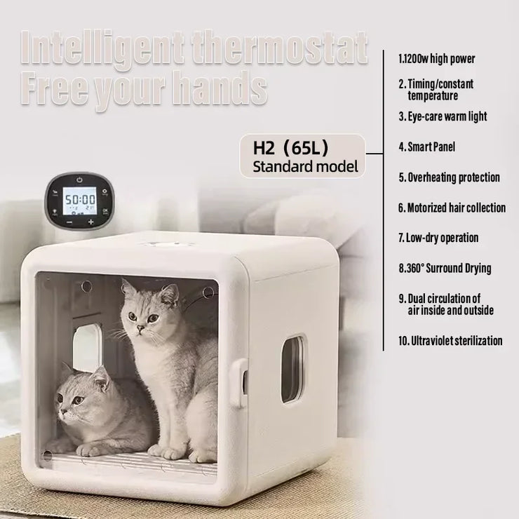 Smart Pet Drying Box, Automatic Temperature Control Dryer, Water Sterilization, Anti Cold, Beauty Equipment, Cats and Dogs