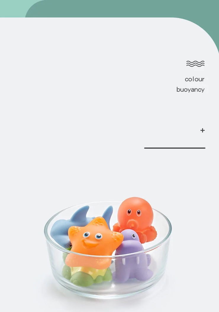 Baby Bath Toys Bathtub Colorful Toys Waterproof Bath Toys for Toddler Infant Boys Girls 0~3years Gift