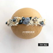 Baby Head Flower Photography Props Adjustable Artificial Flower Shooting Headband Newborn Photo Bow Pearl Headgear Accessories