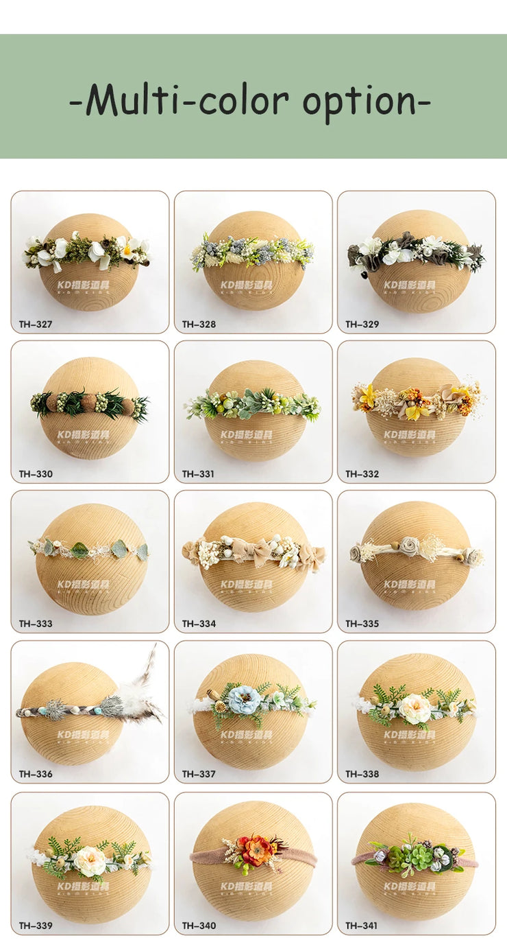 Baby Head Flower Photography Props Adjustable Artificial Flower Shooting Headband Newborn Photo Bow Pearl Headgear Accessories