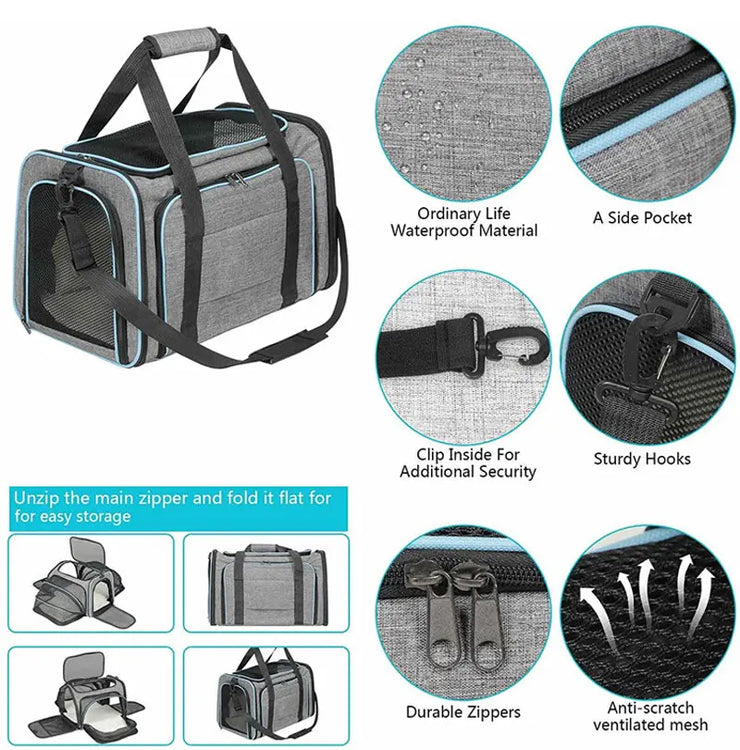 Pet Carriers Backpack Portable Breathable Foldable Shoulder Bag Cat Dog Carrier Bags Outgoing Travel Pets Handbag Transport Bag