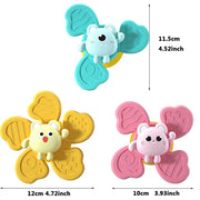 Baby Bath Toys Funny Bathing Sucker Spinner Suction Cup Cartoon Rattles Fidget Educational ToysChristmas Birthday Gifts for Kids