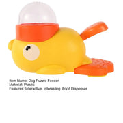 Dog Puzzle Feeder Interactive Pet Food Treat Dispenser Cartoon Duck Design Pet Snack Feeder for Dog Training Mental Enrichment