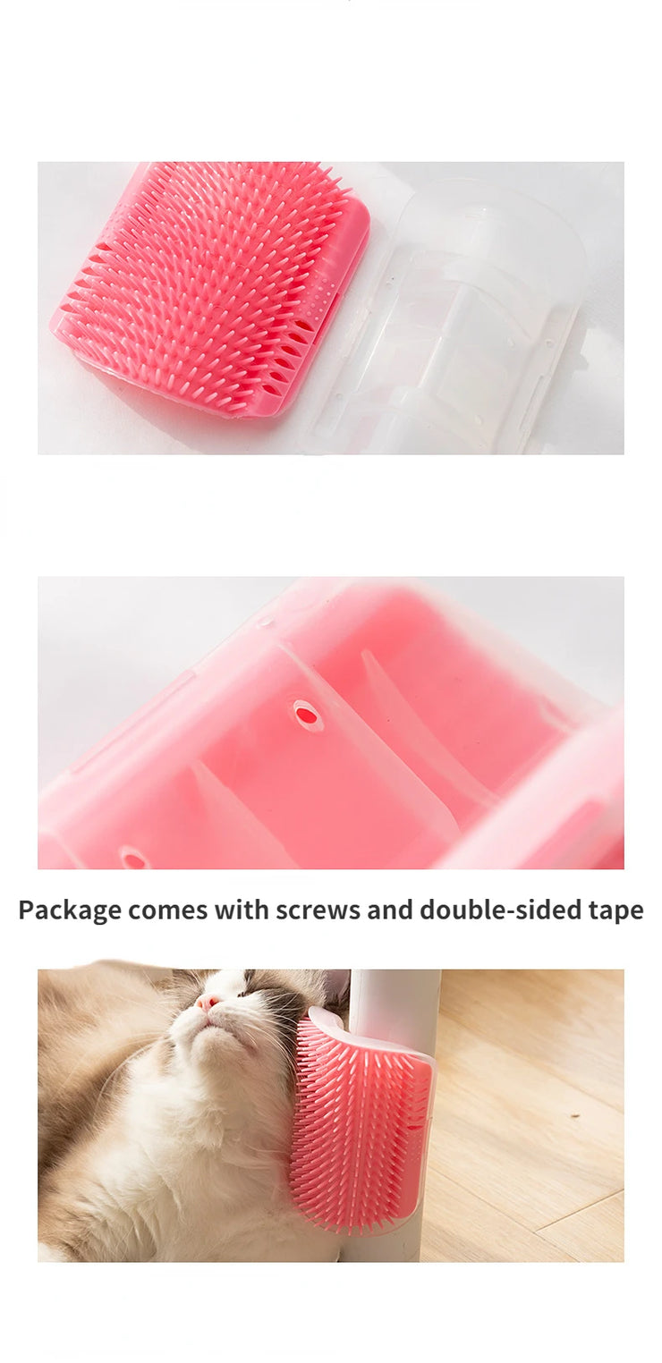 Cat Self Groomer With Catnip Soft Cats Wall Corner Massage Cat Comb Brush Rubs The Face With A Tickling Comb Pet Grooming Supply