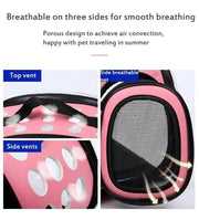 Pet Shoulder Crossbody Bag  Breathable and Portable Pet Outing Cat Backpack Outdoor Travel Handbag, Small Dog Folding Bag