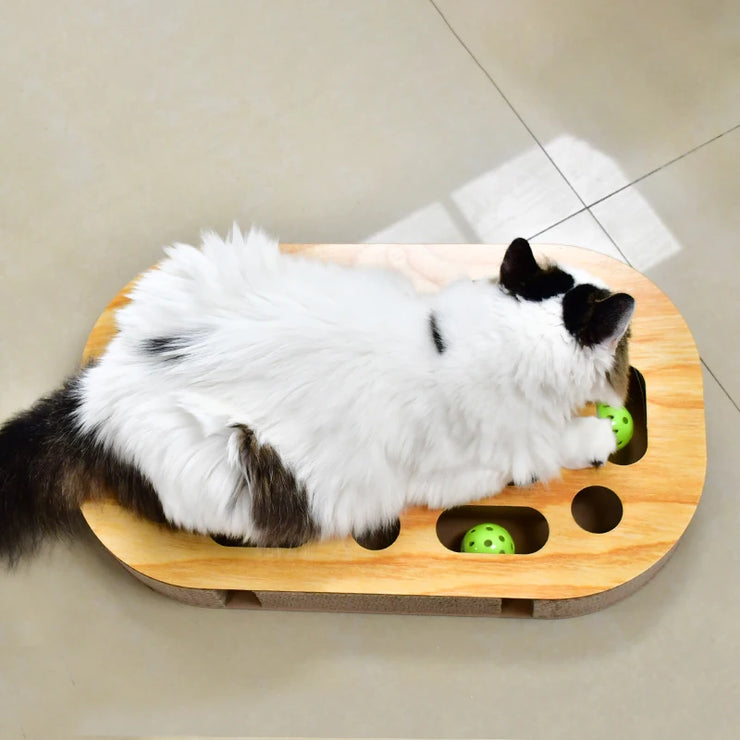 Cat scratching board durable cat bed with scratching mat with Double bell ball cat toy