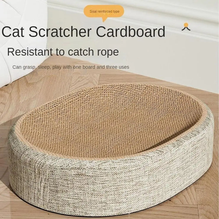 Cat Scratcher Cat Scratch Bed Sturdy Scratcher Pad Oval Cat Scratch Pad Bowl Nest Multifunctional Pet Sleeping Mat for Indoor