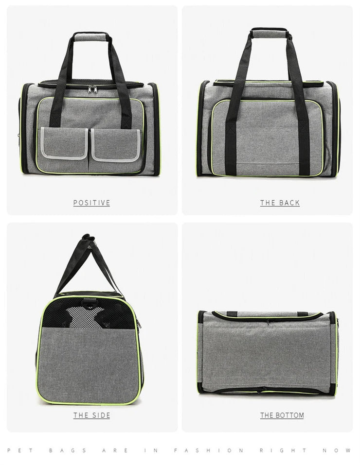 Pet Bag 1PC Cats and Dogs Chest Breathable Folding Portable Trolley Double Shoulder Handheld Crossbody Outdoor Bag Pet Products