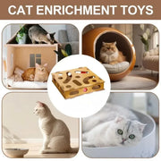 New Cat Maze Toy Cats Maze Box Funny Feeder Multi Hole Interactive Cat Toys Kitten Balls Stimulation Mental Box Interactive Game