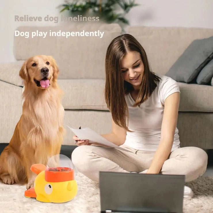 Dog Puzzle Feeder Interactive Pet Food Treat Dispenser Cartoon Duck Design Pet Snack Feeder for Dog Training Mental Enrichment