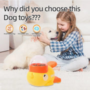 Yellow Rubber Duck-Shaped Interactive Feeder for Dogs and Cats: A Treat Dispensing Puzzle Toy Designed for Pet Training