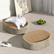 Cat Scratcher Cat Scratch Bed Sturdy Scratcher Pad Oval Cat Scratch Pad Bowl Nest Multifunctional Pet Sleeping Mat for Indoor
