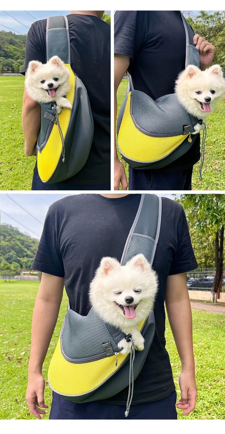 Pet Cat Dog Carrier Backpack Travel Tote Shoulder Bags Mesh Sling Carry Pack Pet Carrying Supplies Crossbody Shoulder Bag