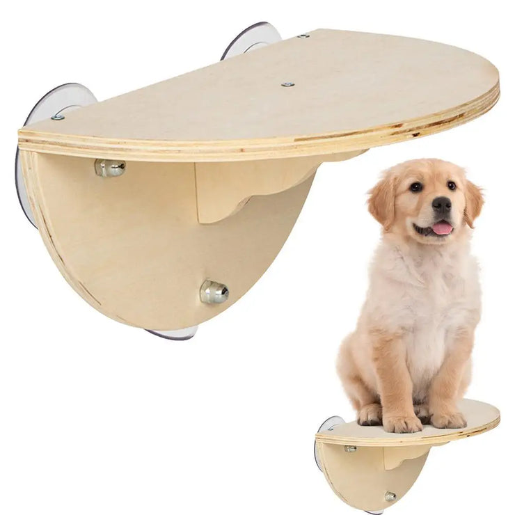 Cat Window Perch Space Saving Window Cat Seat Kitten Climbing Wood Window Shelf with 3 Suction Cups Cats Play Climb Seat for