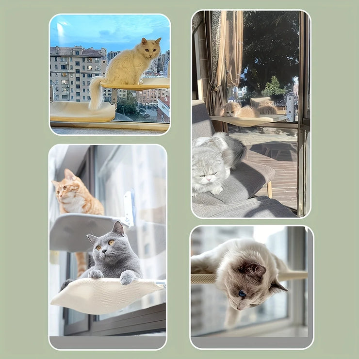 Cozy Cat Window Hammock，Polyester Cozy Cat Hammock - Wall-Mounted Sunbathing Window Perch Bed with Strong Suction Cups,