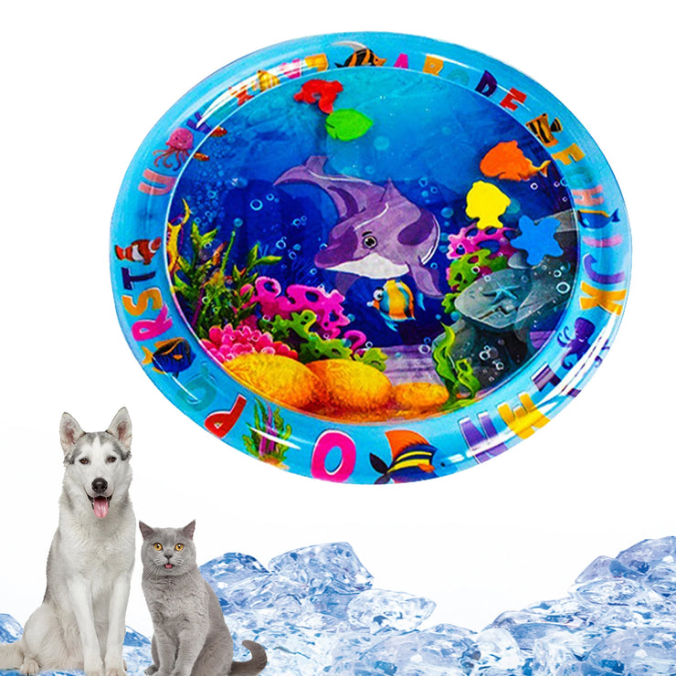Water Sensory Play Mat Toy Thickened Inflatable Water Mat For Cat And Dog Water Sensor Mat Water Sensory Playmat With Fish Sea