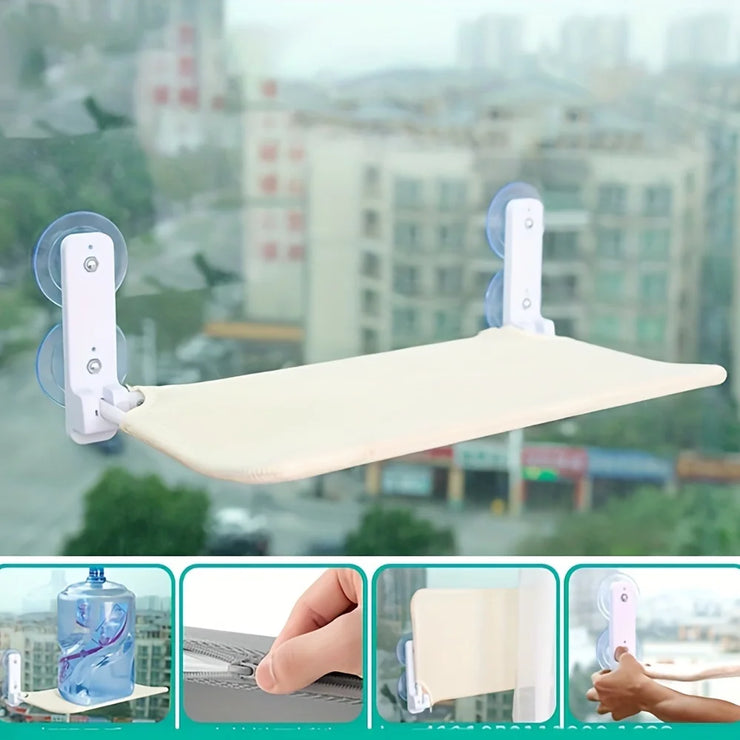 Cozy Cat Window Hammock，Polyester Cozy Cat Hammock - Wall-Mounted Sunbathing Window Perch Bed with Strong Suction Cups,