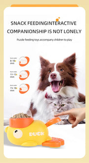 Yellow Rubber Duck-Shaped Interactive Feeder for Dogs and Cats: A Treat Dispensing Puzzle Toy Designed for Pet Training