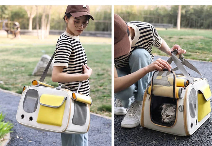 Portable Pet Dog Carrier Bag Portable Foldable Shoulder Bag Outdoor Handbag Transport Bag for Small Dogs Cats Pet Supplies