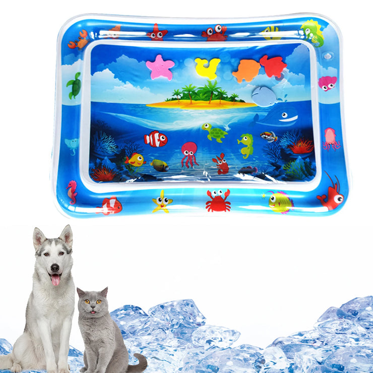 Water Sensory Play Mat Toy Thickened Inflatable Water Mat For Cat And Dog Water Sensor Mat Water Sensory Playmat With Fish Sea