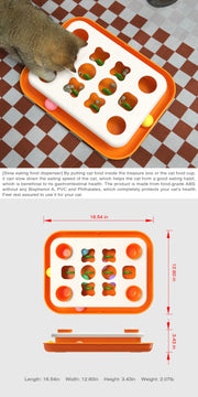 Cat Puzzle Toys Level 2 Slow Food Dispenser Funny Feeder Toy Kitten Balls Stimulation Treat Mental Treasure Box Interactive Game