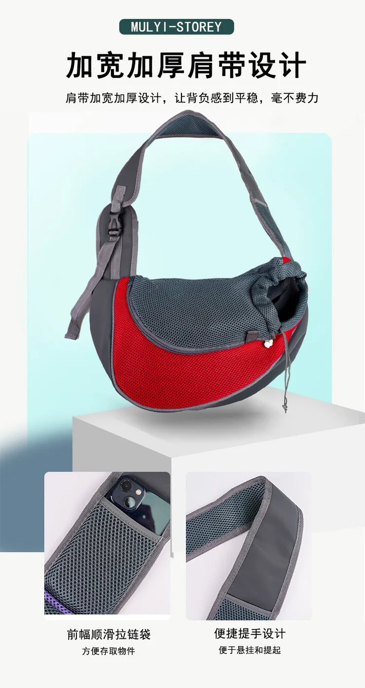 Pet Cat Dog Carrier Backpack Travel Tote Shoulder Bags Mesh Sling Carry Pack Pet Carrying Supplies Crossbody Shoulder Bag