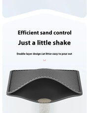 90x60CM Large Cat Litter Mat Waterproof Double Layer Non Slip Litter Box Tray Pad Washable Durable Pet Toilet Training Mat