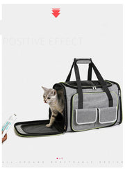 Pet Bag 1PC Cats and Dogs Chest Breathable Folding Portable Trolley Double Shoulder Handheld Crossbody Outdoor Bag Pet Products