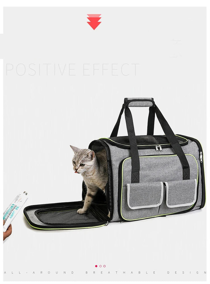 Pet Bag 1PC Cats and Dogs Chest Breathable Folding Portable Trolley Double Shoulder Handheld Crossbody Outdoor Bag Pet Products