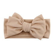 Solid Ribbed Cotton Baby Headband Big Bow Double Layers Knotted Headwraps Newborn Boys Girls Elastic Hair Bands Accessories