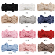 Solid Ribbed Cotton Baby Headband Big Bow Double Layers Knotted Headwraps Newborn Boys Girls Elastic Hair Bands Accessories