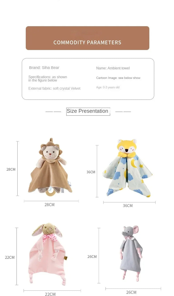 New Baby Toys 0-1 Year Old 2-year-old Hand Puppet Newborn Comfort Cloth Baby Comfort Doll Plush Toy Children's Hand Puppet Plush