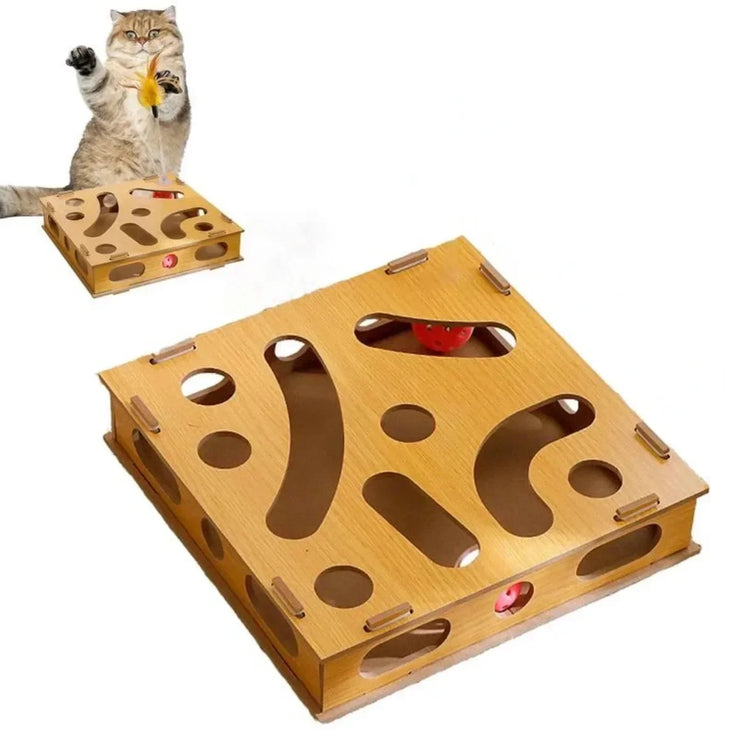 New Cat Maze Toy Cats Maze Box Funny Feeder Multi Hole Interactive Cat Toys Kitten Balls Stimulation Mental Box Interactive Game