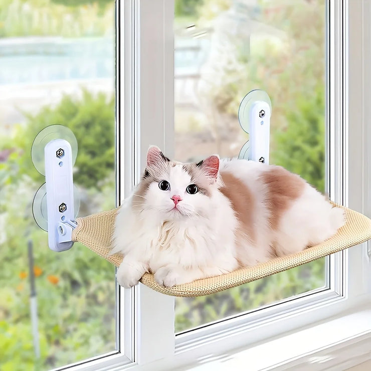 Cozy Cat Window Hammock，Polyester Cozy Cat Hammock - Wall-Mounted Sunbathing Window Perch Bed with Strong Suction Cups,